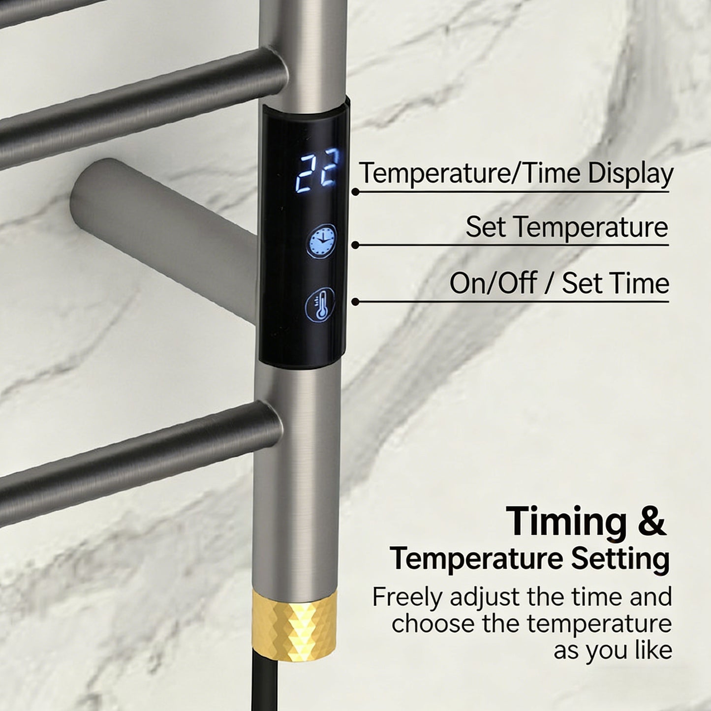 Towel Warmer Wall-Mounted Hardwired Heated Towel Rack